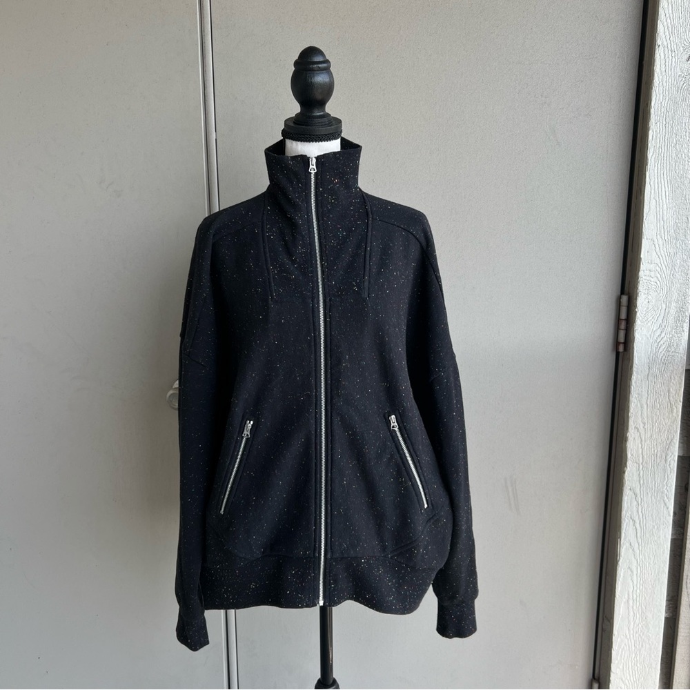 Rag and Bone City Zip Jacket Organic Cotton Speckled Full-Zip Jacket